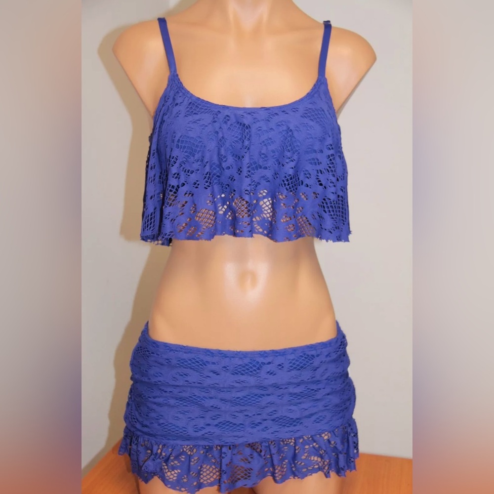 Kenneth Cole reaction crochet 2pc swimsuit NWT XL